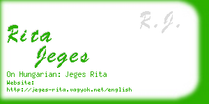 rita jeges business card